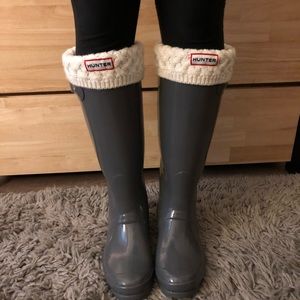 Hunter cable knit boot socks